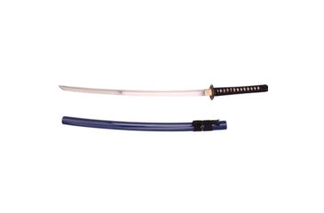 Image of Musashi Katana, 28.5in High Carbon Steel Blade, Wood High Polish Piano Finish - Deep Blue Color, SS783BL