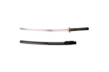 Image of Musashi Katana, 29.5in 1045 Steel With Water Temper Process Blade, Real Ray Skin Wrapped Grip And Black Cotton Cord Wrap, Black, SS773BK