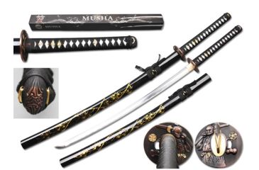 Image of Musashi Musha Handmade Samurai Swords, 40 1/2 1045 Carbon Steel Blade w/ Hand Painted Scabbard, SS062