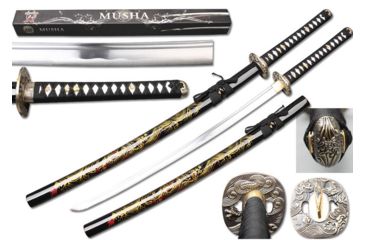 Image of Musashi Musha Handmade Samurai Swords, 40 1/2 1045 Carbon Steel Blade w/ Hand Painted Scabbard, SS063