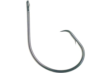 Image of Mustad Classic Circle Hook, Point Curved In Ringed Eye, Black Nickel, Size 4, 10 per Pack, 39944-BN-4-10