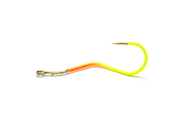 Image of Mustad Slow Death Aberdeen Hook, Special Bent Shank, Chartruese Orange, Size 2, 8 per Pack, 33862NP-CO-2-8U
