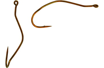 Image of Mustad Ultrapoint Slow Death Hook, Needle Point, Kinked/Curved Shank, Aberdeen, Ringed Eye, Bronze, Size 2, 10 per Pack, 33862NP-BR-2-10U