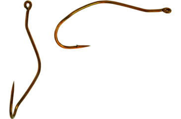 Image of Mustad Ultrapoint Slow Death Hook, Needle Point, Kinked/Curved Shank, Aberdeen, Ringed Eye, Bronze, Size 4, 10 per Pack, 33862NP-BR-4-10U