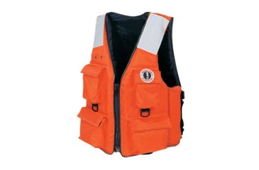 Image of Mustang Survival 4-Pocket Vest w/SOLAS Reflective Tape - XXL - Orange 46240