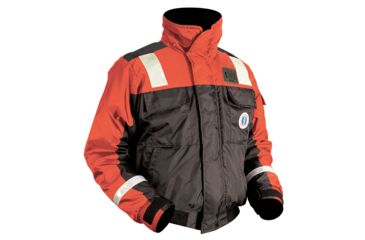 Image of Mustang Survival Classic Bomber Jacket w/SOLAS Tape - Large - Orange/Black 43129