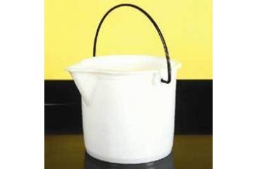 Image of Nalge Nunc Graduated Bucket, White High-Density Polyethylene, NALGENE 7002-0025 Bucket Pe W/SPOUT 2 1/2GAL