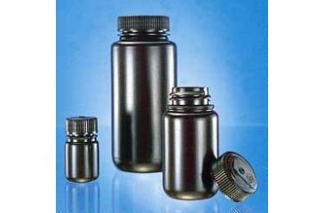 Image of Nalge Nunc Laboratory Bottles, Amber, High-Density Polyethylene, Wide Mouth, NALGENE 2106-0002
