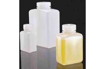 Image of Nalge Nunc Rectangular Bottles, High-Density Polyethylene, Wide Mouth, NALGENE 2009-0032 Amber