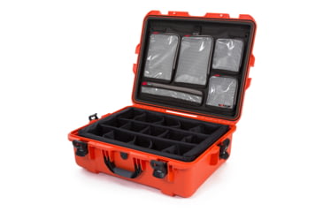Image of Nanuk 945 Pro Photo Camera Case Kit w/Lid Organizer / Padded Divider, Orange, Large, 945S-060OR-0A0