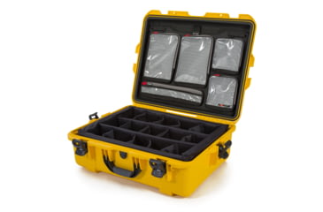 Image of Nanuk 945 Pro Photo Camera Case Kit w/Lid Organizer / Padded Divider, Yellow, Large, 945S-060YL-0A0