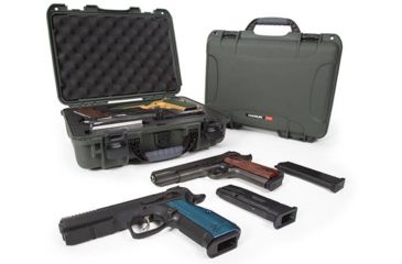 Image of Nanuk 910 2Up Classic Hard Gun Case, 14.3in, Olive, Medium, 910S-080OL-0K0-18008