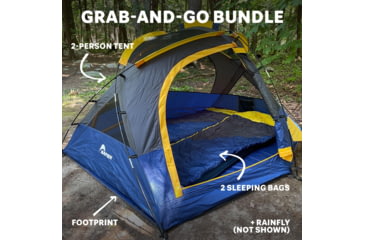 Image of Napier Lite Pack Tent, Blue/Gray/Yellow, 7.3ft x 6.8ft, 91200