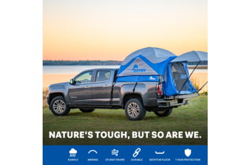 Image of Napier Sportz Truck Tent, 57 Series, Compact Regular Bed 6-6.1 ft, Blue/Gray, 57044