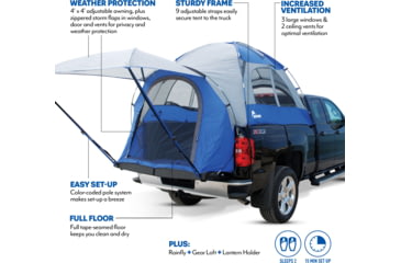 Image of Napier Sportz Truck Tent, 57 Series, Compact Regular Bed 6-6.1 ft, Blue/Gray, 57044