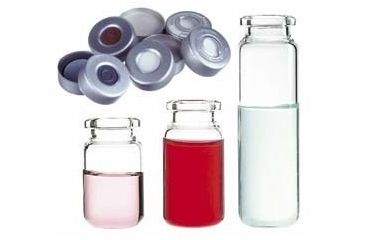 Image of National Scientific Headspace Crimp-Top Vials, National Scientific C4020-38A Magnetic Trim Seals Red PTFE/White Silicone