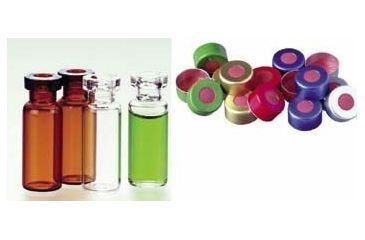 Image of National Scientific Standard Opening Crimp-Top Vials, National Scientific C4012-88A Unassembled Vial Kits Amber Vials