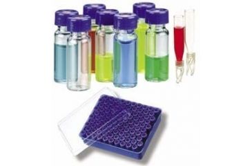 Image of National Scientific Target DP 9-425 Screw-Thread Vials, National Scientific C4000-2W Vials Amber Vials With Id Patch