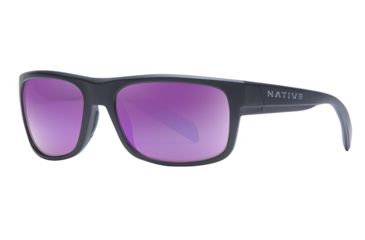 Image of Native Eyewear Ashdown, Matte Black Frame, Violet Reflex Lens, 186 302 531