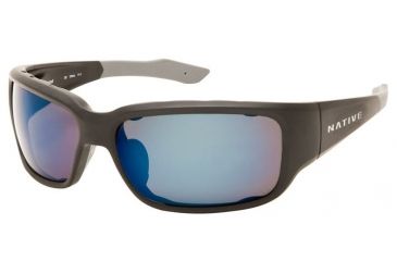 Image of Native Eyewear Bolder Sunglasses, Asphalt Frame, Blue Reflex Gray Lens, Polarized, 138 302 519
