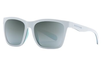 Image of Native Eyewear Braiden Single Vision Prescription Sunglasses, Matte White / Gray / Mint Frame, Polarized, 185 919 528SV