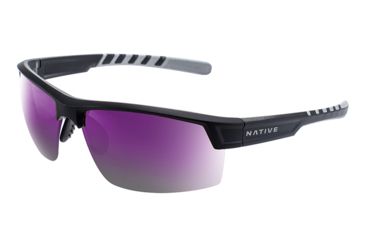 Image of Native Eyewear Catamount, Matte Black / Crystal Frame, Violet Reflex Lens, 189 931 531