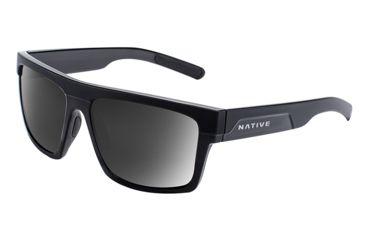 Image of Native Eyewear El Jefe, Matte Black / Gloss Black Frame, Gray Lens, 191 930 523