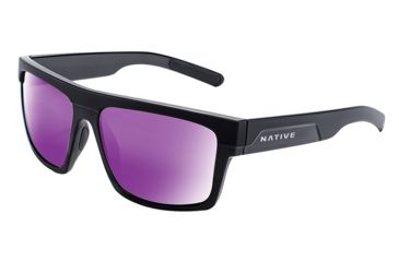 Image of Native Eyewear El Jefe, Matte Black / Gloss Black Frame, Violet Reflex Len, 191 930 531