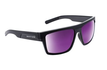 Image of Native Eyewear El Jefe, Matte Black / Gloss Black Frame, Violet Reflex Len, 191 930 531