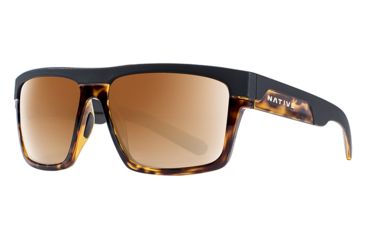 Image of Native Eyewear El Jefe, Matte Black / Maple Tort Frame, Bronze Reflex Lens, 191 924 527