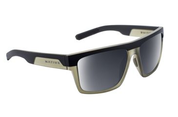 Image of Native Eyewear El Jefe, Matte Black / Olive Frame, Gray Lens, 191 925 523