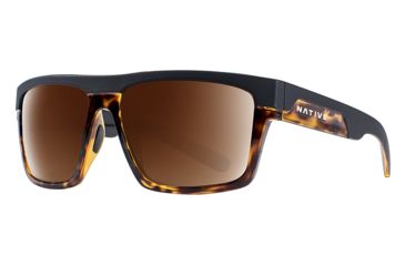 Image of Native Eyewear El Jefe Single Vision Prescription Sunglasses, Matte Black / Maple Tortoise Frame, Polarized, 191 924 524SV