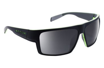 Image of Native Eyewear Eldo, Matte Black / Lime / Dark Gray Frame, Gray Lens, 177 369 523