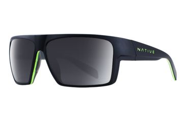 Image of Native Eyewear Eldo Bifocal Prescription Sunglasses, Matte Black / Lime / Dark Gray Frame, Polarized, 177 369 523BI