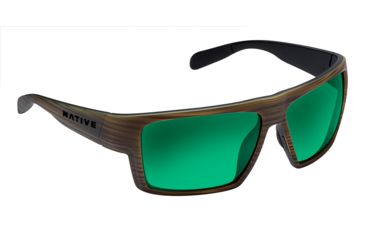 Image of Native Eyewear Eldo, Wood / Black / Black Frame, Green Reflex Lens, 177 903 529