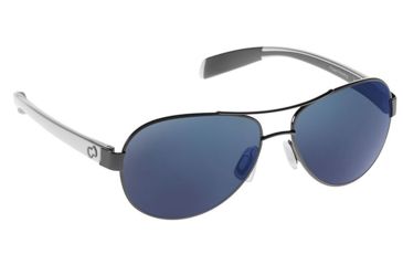 Image of Native Eyewear Haskill Sunglasses, Gunmetal/White/Grey Frame, Blue Reflex Lens, Polarized, 164 380 526