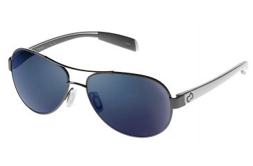 Image of Native Eyewear Haskill Sunglasses, Gunmetal/White/Grey Frame, Blue Reflex Lens, Polarized, 164 380 526