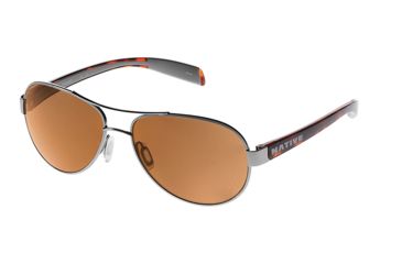 Image of Native Eyewear Haskill Sunglasses,Chrome/Maple Tort/Light Grey Frame,Brown Lens,Polarized,164 378 524