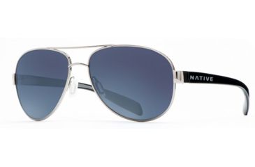 Image of Native Eyewear Patroller Sunglasses,Chrome/Iron Frame,Blue Reflex Lens,Polarized,175 377 526