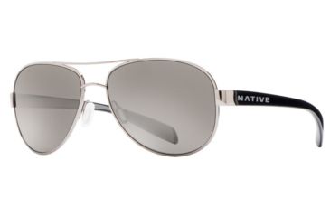 Image of Native Eyewear Patroller Sunglasses,Chrome/Iron Frame,Silver Reflex Lens,Polarized,175 377 528