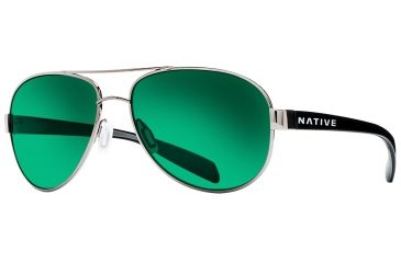 Image of Native Eyewear Patroller Sunglasses,Gunmetal/Iron Frame,Green Reflex Lens,Polarized,175 382 529