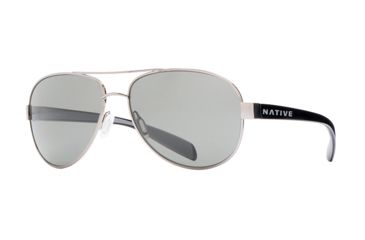 Image of Native Eyewear Patroller Sunglasses,Chrome/Iron Frame,Gray Lens,Polarized,175 377 523
