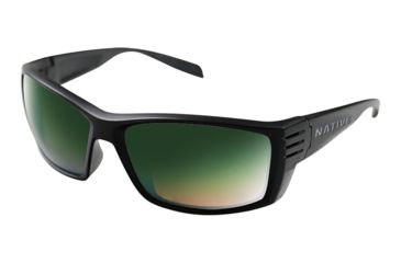 Image of Native Eyewear Raghorn, Matte Black Frame, Green Reflex Lens, 199 302 529