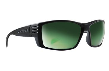 Image of Native Eyewear Raghorn, Matte Black Frame, Green Reflex Lens, 199 302 529