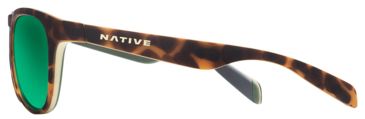 Image of Native Eyewear Sanitas Sunglasses,Desert Tort/Yellow/Green Frame,Green Reflex Brown Lens,Polarized,180 909 529