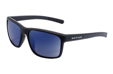 Image of Native Eyewear Wells, Matte Black Crystal Frame, Blue Reflex Lens, 190 928 526