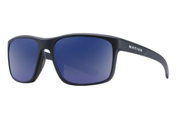 Image of Native Eyewear Wells, Matte Black Crystal Frame, Blue Reflex Lens, 190 928 526