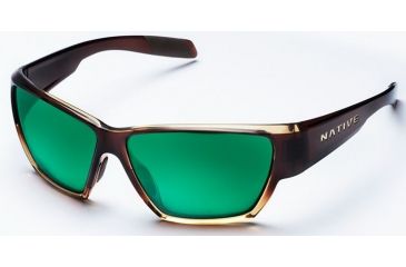 Image of Native Eyewear Wolcott Sunglasses,Stout Fade Frame,Green Reflex Brown Lens,Polarized,181 383 529