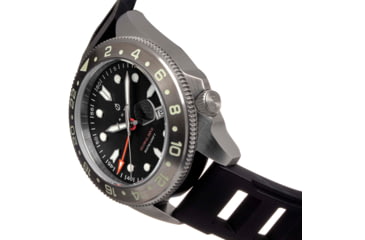 Image of Nautis Nautis Global Dive Rubber-Strap Watch w/Date, Black, One Size, 18093R-C