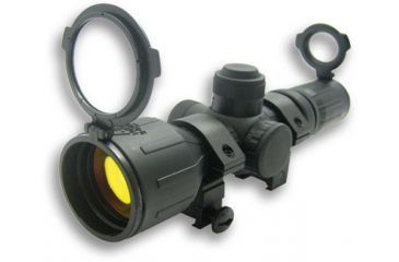 Image of NcSTAR 3-9X42 Compact Rubber ArmoRed/Dual III Rifle Scope, Red/Green Reticle, SEECR3942R